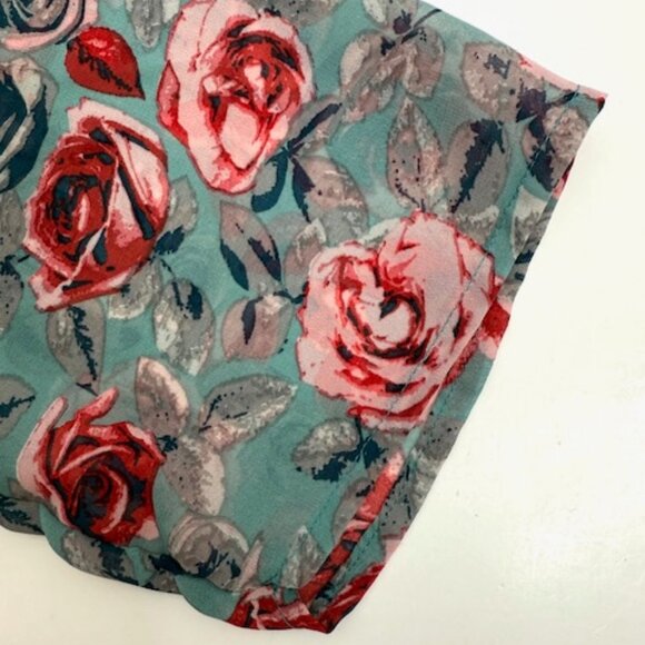 DE Collection Smocked-Yoke Blouse with Rose Print - Picture 9 of 9